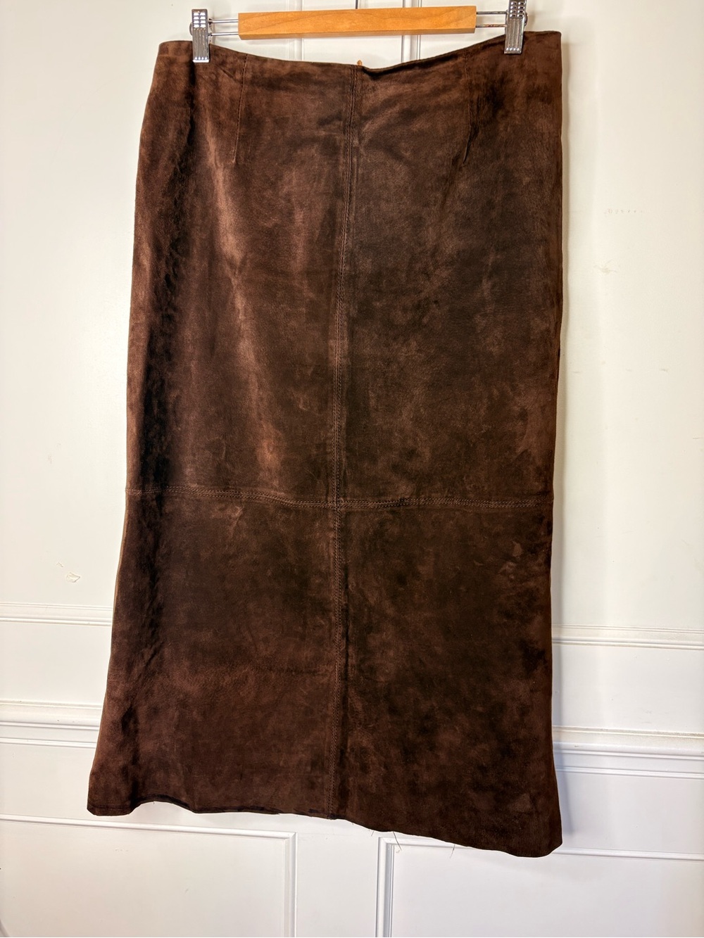 Danier Dark Brown genuine Suede midi Skirt